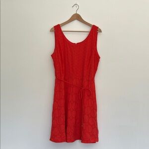 studio one ny coral eyelet fit and flare dress, size 16